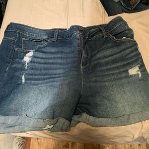 Mid rise jean shorts